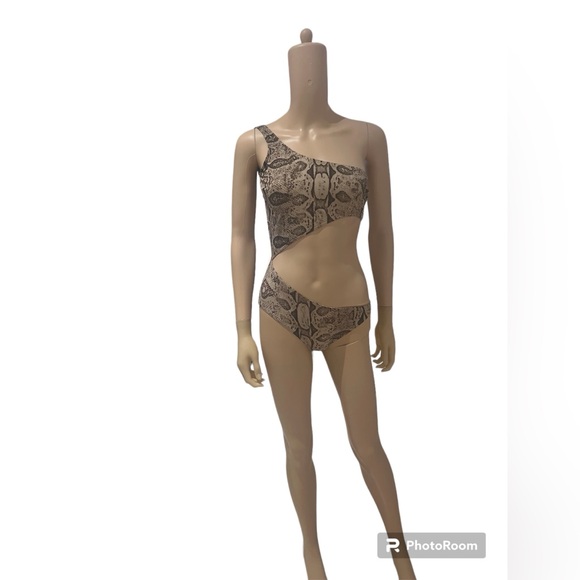 Nwt Gucci Tom ford ss 2000 one shoulder cut out python print swimsuit XS - Picture 5 of 11